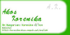 akos korenika business card